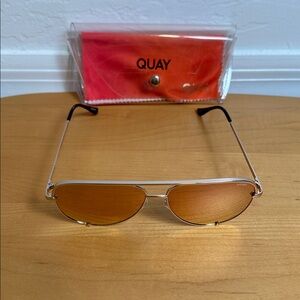 Quay Australia Polarized Gold Aviator High Key Sunglasses